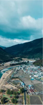 採水地のある町並み