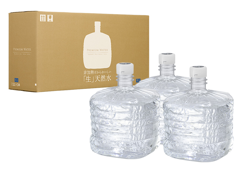 3本1セットのプランなら1箱で21.6Lの備蓄水に